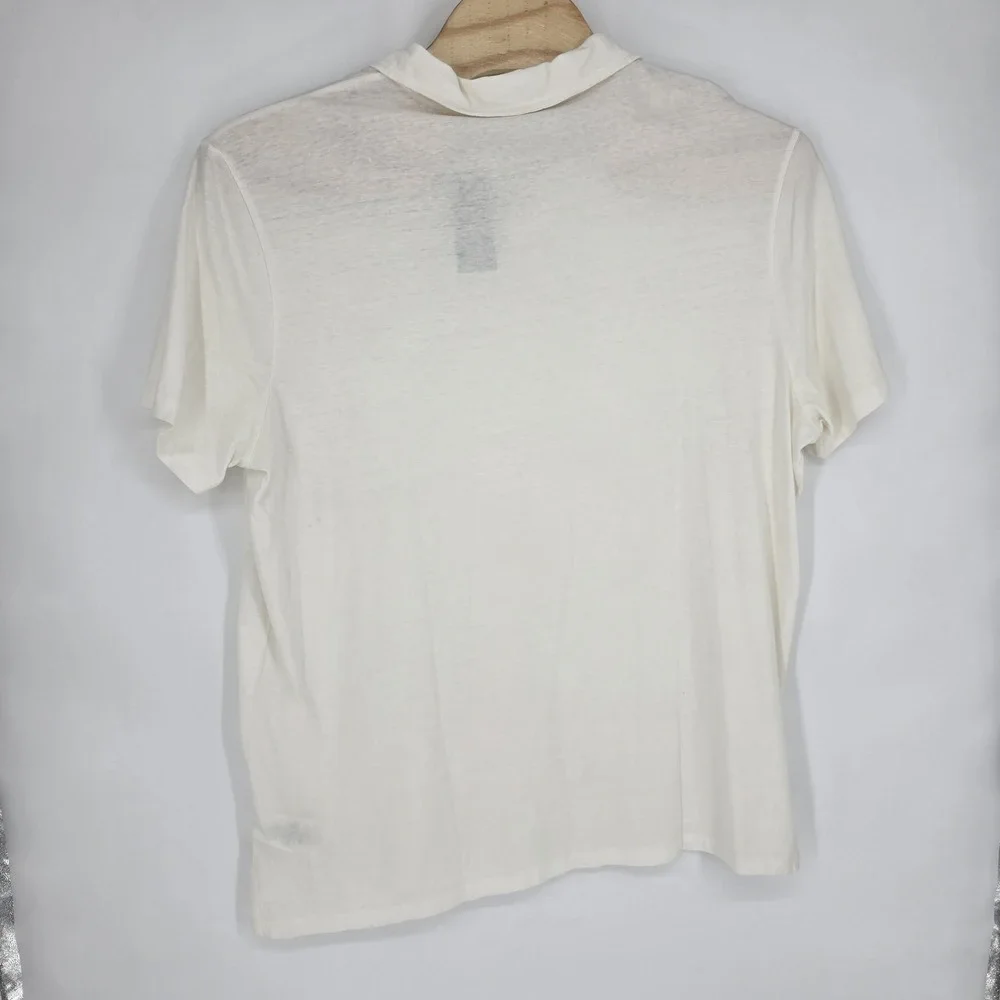 New Polo Ralph Lauren Polo Shirt Mens XL Cotton Linen White Standard Fit Preppy
